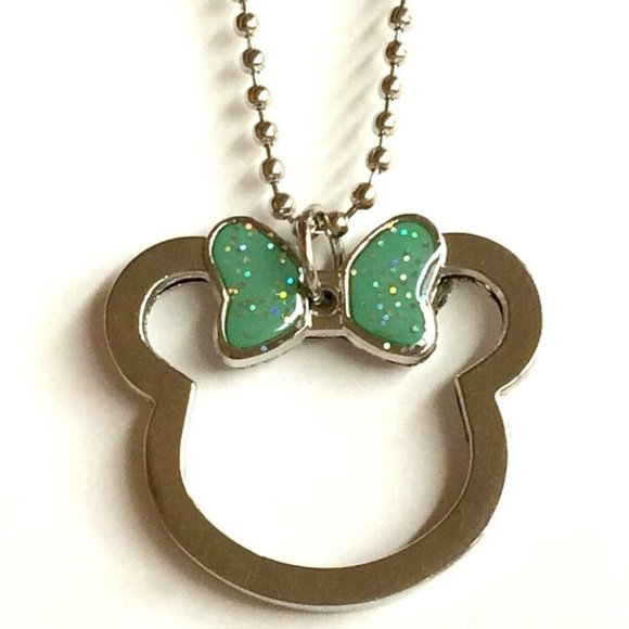 Silver Minnie Mouse necklace.  Great whimsical styling. Adjustable from 15-24 in - Picture 5 of 10